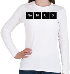 printfashion GeNiUS (periódusos rendszer) - Női hosszú ujjú póló - Fehér (11474549)