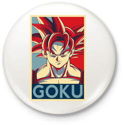 printfashion Goku - Kitűző, hűtőmágnes - Fehér (12486589)