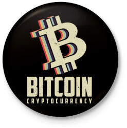 printfashion BITCOIN 4 EVER 51 - Kitűző, hűtőmágnes - Fekete (6117065)