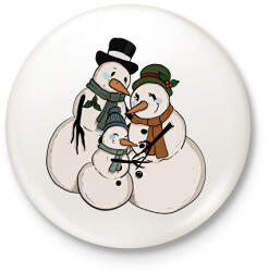 printfashion Hóember család - Kitűző, hűtőmágnes - Fehér (15204105)