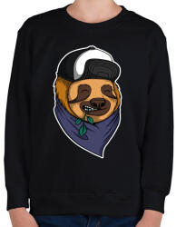 printfashion Fullcap-es lajhár - Gyerek pulóver - Fekete (6588675)