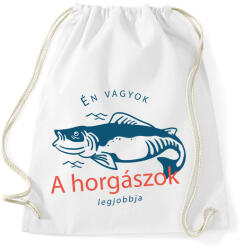 printfashion Én vagyok a horgászok legjobbja - Sportzsák, Tornazsák - Fehér (6281863)