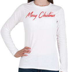 printfashion Merry Christmas - Női hosszú ujjú póló - Fehér (11127009)