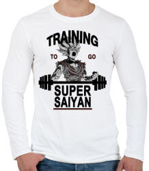 printfashion Training To Go Super Saiyan - Férfi hosszú ujjú póló - Fehér (950692)