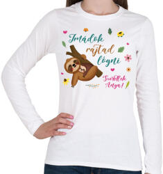 printfashion Lajhár lógás - gyerek - Női hosszú ujjú póló - Fehér (16060052)