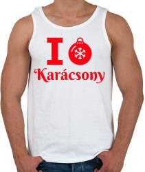 printfashion I love Karácsony - Férfi atléta - Fehér (9548347)