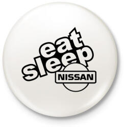 printfashion Eat Sleep Nissan - Kitűző, hűtőmágnes - Fehér (3083906)
