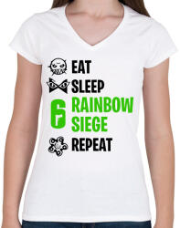 printfashion Rainbow Six Siege - Női V-nyakú póló - Fehér (1728708)