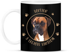 printfashion Bokszer - Legjobb barát - Bögre - Fekete (7175190)