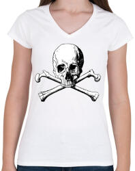 printfashion Kaloz Mintázat - Női V-nyakú póló - Fehér (627360)