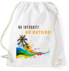 printfashion NO INTERNET GO OUTSIDE - Sportzsák, Tornazsák - Fehér (1464839)