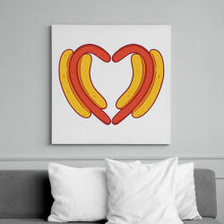 printfashion Hotdog szív - Vászonkép - Fehér (6640027)