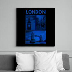 printfashion LONDON BLUE - Vászonkép - Fekete (13824382)