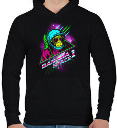 printfashion Space Monkey - Férfi kapucnis pulóver - Fekete (2299198)