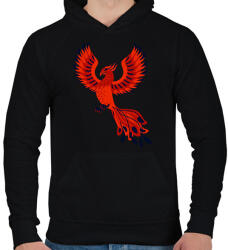 printfashion Főnix - Férfi kapucnis pulóver - Fekete (14017326)
