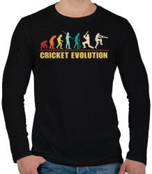 printfashion Cricket evolution - Férfi hosszú ujjú póló - Fekete (15834052)