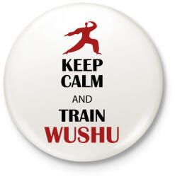 printfashion Keep calm - Wushu - Kitűző, hűtőmágnes - Fehér (7568034)