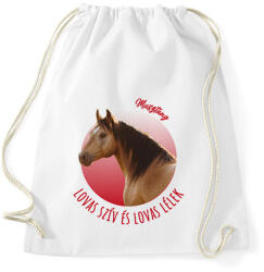 printfashion Lovas szív - Musztáng - Sportzsák, Tornazsák - Fehér (7188439)