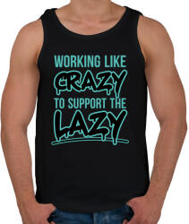 printfashion Support the lazy - Férfi atléta - Fekete (7534989)