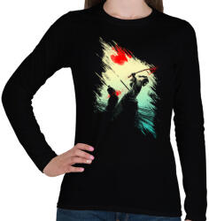 printfashion Szamuráj Finálé - Női hosszú ujjú póló - Fekete (10349)