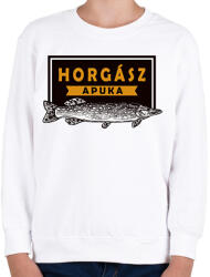 printfashion Horgász apuka - Gyerek pulóver - Fehér (2614544)