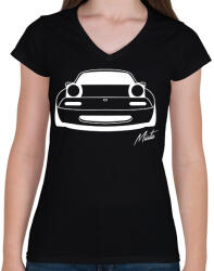 printfashion Mazda mx5 Miata - Női V-nyakú póló - Fekete (15777132)