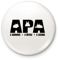 printfashion Kamionos apuka - Kitűző, hűtőmágnes - Fehér (3079053)