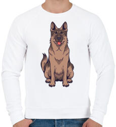printfashion Németjuhász - Férfi pulóver - Fehér (5224204)