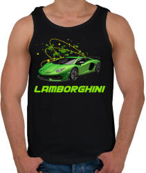 printfashion Zöld lamborghini - Férfi atléta - Fekete (8199776)