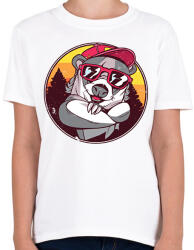 printfashion Laza borz - Gyerek póló - Fehér (6350209)