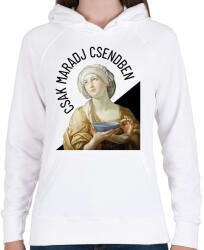 printfashion Csak maradj csendben - Női kapucnis pulóver - Fehér (7072249)