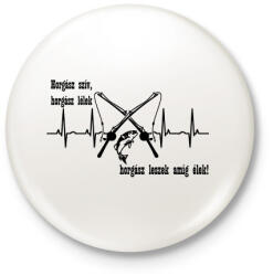 printfashion Horgász lélek - Kitűző, hűtőmágnes - Fehér (3088188)