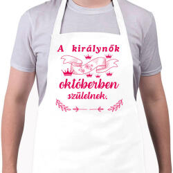 printfashion A királynők októberben születnek /pink/ - Kötény - Fehér (16836849)