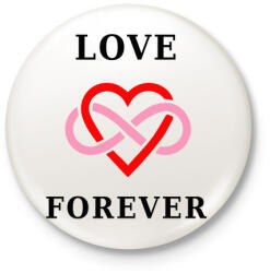 printfashion LOVE FOREVER1 - Kitűző, hűtőmágnes - Fehér (3080806)