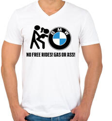 printfashion No free rides! - Férfi V-nyakú póló - Fehér (14786005)