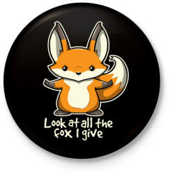 printfashion Look At All The Fox I Give - Kitűző, hűtőmágnes - Fekete (4810163)