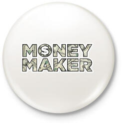 printfashion Money makeR - Kitűző, hűtőmágnes - Fehér (3083716)
