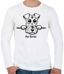 printfashion Fox Terrier - Férfi hosszú ujjú póló - Fehér (5118019)