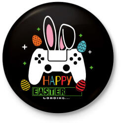 printfashion Húsvéti konzol - Kitűző, hűtőmágnes - Fekete (13086619)