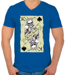 printfashion Pikk király - Férfi V-nyakú póló - Királykék (33095)