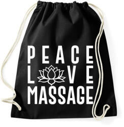 printfashion Peace, love, massage - Sportzsák, Tornazsák - Fekete (12610023)