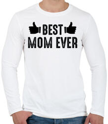 printfashion BEST MOM EVER-01 - Férfi hosszú ujjú póló - Fehér (2813372)