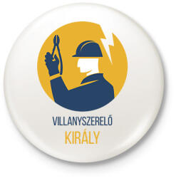 printfashion Villanyszerelő király - Kitűző, hűtőmágnes - Fehér (6546386)