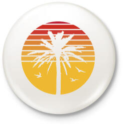 printfashion Pálmafa - Kitűző, hűtőmágnes - Fehér (9185782)