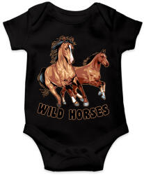 printfashion Wild horses - Baba Body - Fekete (8960236)