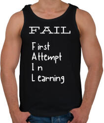 printfashion FAIL - First Attempt to Learning - Férfi atléta - Fekete (2471011)