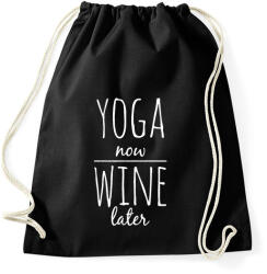 printfashion Előbb YOGA, aztán BOR - Sportzsák, Tornazsák - Fekete (963131)