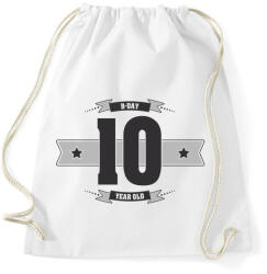 printfashion b-day-10-dark-lightgrey - Sportzsák, Tornazsák - Fehér (506119)
