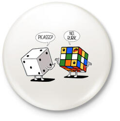printfashion No, Rubik - Kitűző, hűtőmágnes - Fehér (15633389)