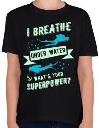 printfashion Szuper búvár - Gyerek póló - Fekete (1230970)